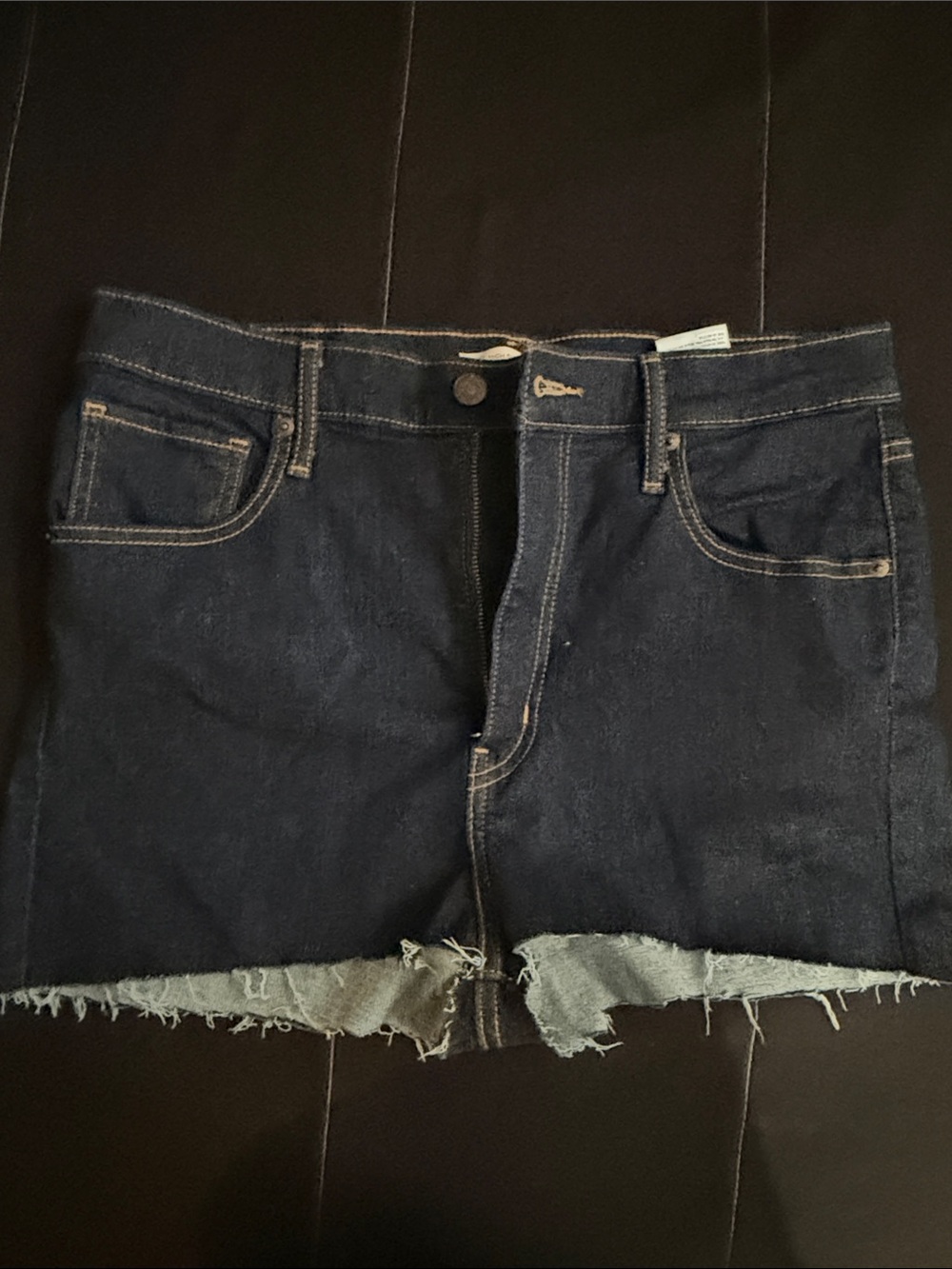 Levi's Dark Blue Denim Cutoff Shorts with Raw Hem
